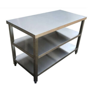 Bàn inox 3 tầng phẳng 1600×600 mm