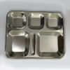 Khay Đựng Cơm 6 Ngăn Inox 304 Có Ngăn Đựng Tăm KC304-6